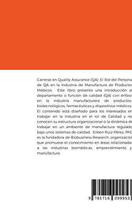 Libro: Carreras en Quality Assurance (QA): El Rol del Personal de QA en la Industria de Manufactura de Productos Médicos (Spanish Edition, Hardcover)
